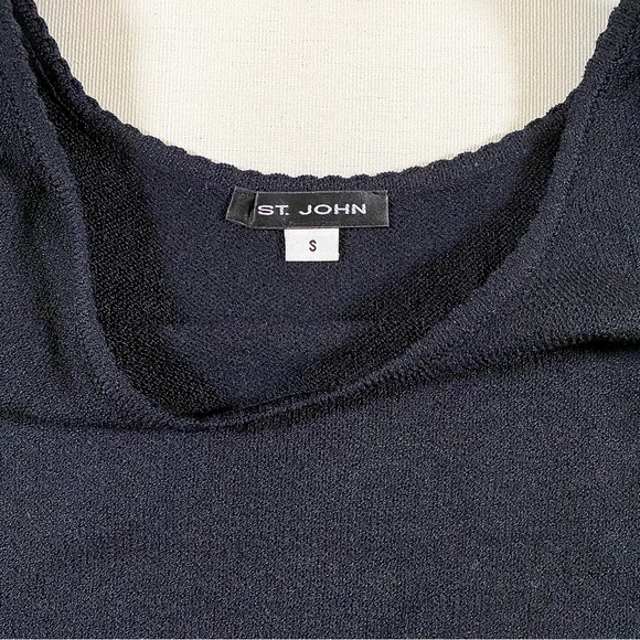 ST. JOHNS SCALLOPED EDGE KNIT TANK TOP BLACK, WOMEN SIZE S - Picture 4 of 11